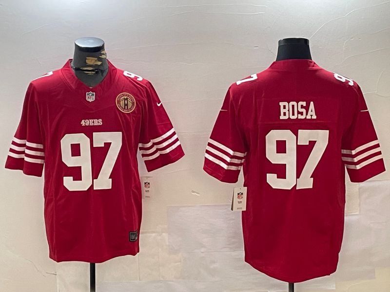 Men San Francisco 49ers #97 Bosa Red three generations 2024 Nike Limited NFL Jersey style 4->san francisco 49ers->NFL Jersey